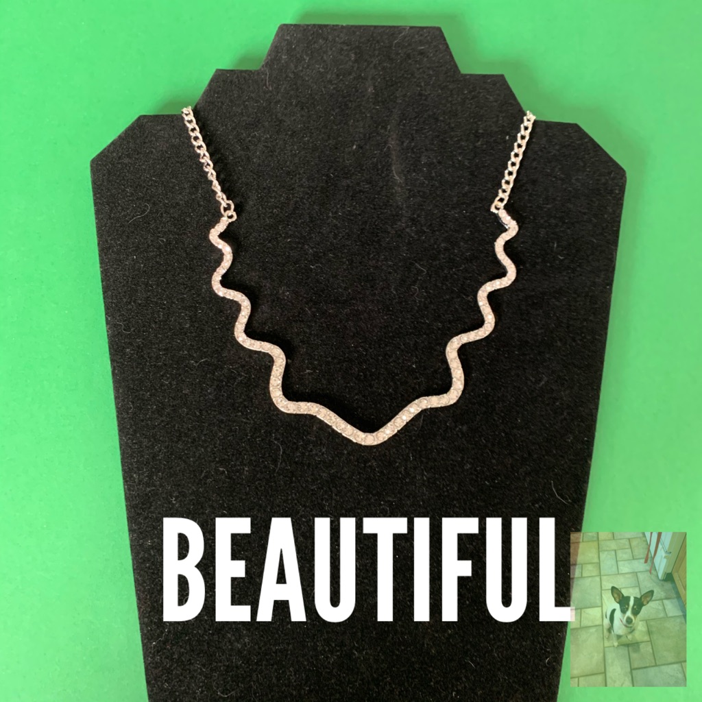 Rhinestone And Silver Tone Necklace